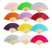 Thy Collectibles Pack of 12 Handheld Paper and Bamboo Folding Fans for Wedding Party Church Festivals Home and DIY Decoration (12 Fans in Assorted Colors)