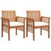 Dcenta 2 Piece Patio Chairs with Cushion Acacia Wood Outdoor Dining Chair Set Wooden Garden Armchairs for Balcony Backyard Lawn Furniture 25.1 x 23.6 x 35.4 Inches (W x D x H)