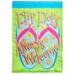 Magnolia Gardens M011315 13 x 18 in. Double Applique Flip Flops Welcome Polyester Garden Flag