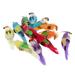12Pcs Colorful Tropical Feathered Artificial Foam Parrots Ornament Kids Toys with Claw