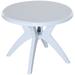 Outsunny 36.25 Dia Round Plastic Patio Table with Umbrella Hole Outdoor Bistro Dining Table for Bar Garden Backyard Poolside Yard White