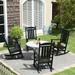 GARDEN Set of 4 Classic Adirondack Porch Outdoor Rocking Chairs Black