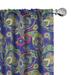 Ambesonne Paisley Curtains Classic Persian Welsh Pair of 28 x95 Indigo and Olive Green