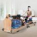 Guzom - Water Rowing Machine with LED Display Wooden Rowing Machine with Foldable Design