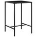 Carevas Patio Bar Table Black 27.6 x27.6 x43.3 Poly Rattan and Glass