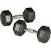 York Barbell Rubber Hex Dumbbell with Chrome Ergo Handle - 80 lbs
