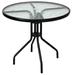 Costway 32 Outdoor Patio Round Table Tempered Glass Top