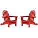 DuroGreen Folding Adirondack Chairs Made With All-Weather Tangentwood Set of 2 Oversized High End Patio Furniture for Porch Lawn Deck or Fire Pit No Maintenance USA Made Bright Red