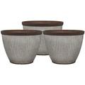 Southern Patio HDR-046868 20.5 Inch Rustic Resin Outdoor Planter (3 Pack)