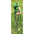 Pond Green Frog Family On Lily Pads Resonant Relaxing Wind Chime Patio Garden Decor