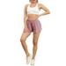 wybzd Women s Athletic Shorts 2 in 1 Flowy Shorts Casual Butterfly Running Shorts High Waisted Yoga Tennis Skirts Light Pink XL