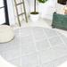 Salines Diamond Trellis Light Gray 5 Round Indoor/Outdoor Area Rug