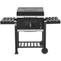 SUGIFT Outdoor 24 Charcoal Grill with Side Shelf and Wheels Black