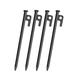 4pcs Steel Nail Tent Pegs 20cm Outdoor Heavy Duty Steel Awning Canopy Tent Stakes Pegs Nail for Camping Tent Tarp Stake 20cm Black