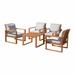 Weston Eucalyptus Wood Set with Set of 4 Outdoor Chairs and Cocktail Table