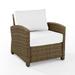 Crosley Furniture Bradenton Wicker / Rattan Outdoor Armchair in Brown/White