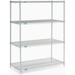 Nexel 5 Tier Stainless Steel Wire Shelving Starter Unit 48 W x 24 D x 63 H