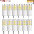 TORCHSTAR 12-Pack G4 LED Light Bulb for Outdoor Landscape Path Step Lighting Non-Dimmable 12VAC/DC 20-30W Halogen Replacement 3000K Warm White