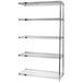 Chrome Wire Shelving 5-Shelf Add-On Unit - 14 x 30 x 74 in.