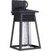 Craftmade Lighting ZA2714-TB Becca 15.87 Inch Outdoor Wall Lantern Transitional Glass Approved for Wet Locations Textured Matte Black Finish with Clear Seeded Glass