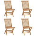 vidaXL Patio Folding Chairs Camping Garden Chair with Armrest Solid Wood Teak