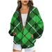 Lovskoo Winter Coats for Women 2023 Trendy Vintage Ethnic Sherpa Fleece Lined Jackets Hooded Warm Printed Jacket with Zipper Double Pockets Coat Green