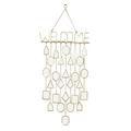 DecMode Eclectic Metal White Welcome Windchime with Reflective Geometric Shapes 15 W x 36 H