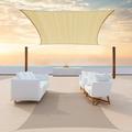 Colourtree Custom Size 12 x 15 Rectangle Beige Sun Shade Sail Canopy UV Air & Water Permeable - Commercial Standard Heavy Duty - 190 GSM - 3 Years Warranty ( We Make Custom Size )