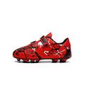 Ritualay Girls & Boys Turf Soccer Shoes Lightweight Athletic Football Shoes Trainning Soccer Cleats for Kid Long Nails Red 3.5Y/4Y