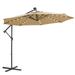 [2 day delivery] 10 FT Solar LED Patio Outdoor Umbrella Hanging Cantilever Umbrella Offset Umbrella Easy Open Adustment with 32 LED Lights -taupe