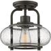 Quoizel Lighting Trilogy - One Light Semi-Flush Mount Old Bronze Finish with Clear Seedy Glass