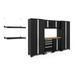 NewAge Products Bold Series Black 9 Piece Cabinet Set Heavy Duty 24-Gauge Steel Garage Storage System Wall Mounted Shelf Included
