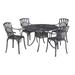 Homestyles Grenada Aluminum 5 Piece Outdoor Dining Set in Charcoal