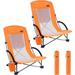 Nice C Beach Camping Folding Chair w/Cooler High Back Ultralight Chair with Cup Holder & Carry Bag Compact & Heavy Duty Outdoor Camping BBQ Beach Travel Picnic Festival (Set of 2 Orange)