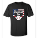 Baseball Dad Tee Patriotic American Flag Home Run Sports Unisex Adult Short Sleeve T-shirt-Black-large