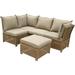 Olivia 5-Piece Modular Outdoor Sectional Wicker Patio Furniture Conversation Sofa Set Plush Cushions All-Weather - OLIVIA5PC-TAN