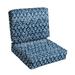 Sorra Home 22.5 x 22.5 Indigo Graphic Square Cushion Set Outdoor Seating Cushions (2 Pieces)