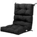 Costway 22 x44 Indoor Outdoor Back Chair Cushion Tufted Pillow Patio Seating Pad Black