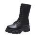 Tarmeek Boots for Women Womens Combat Boots Vintage Round Toe Lace Up Platform Boots Motorcycle Boots Casual Mid-tube Boots Ladies Footwear Boots Increased Shoes for Women Booties for Women