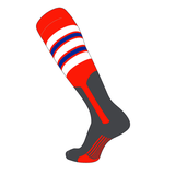 TCK Elite Baseball Knee High Stirrup Socks (F 9in) Orange White Royal Graphite (S)