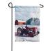 America Forever Winter Farmhouse Garden Flag Double Sided Vertical Decorative 12.5 x 18 inches for Outdoor Yard Porch Happy Holiday Red Truck Christmas Let it Snow Winter Birds Garden Flag