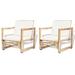 walmeck Patio Chairs 2 pcs with Cushions and Pillows Bamboo