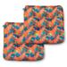 Duck Covers 19 x 19 Orange and Blue Square Chair Outdoor Seating Cushions (2 Pack)