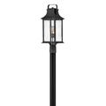 1 Light Medium Outdoor Post Mount Lantern in Traditional Style 8.5 inches Wide By 23.75 inches High-Textured Black Finish Bailey Street Home