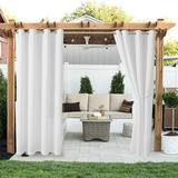 TOPCHANCES Outdoor Patio Curtains - Heavy Weighted Porch Waterproof Curtains Outside Shade for Farmhouse Cabin Pergola Cabana Corridor Terrace White 1 Panel 52 x 94 inches Long
