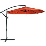 Sunnydaze 10 Offset Patio Umbrella with Cantilever and Cross Base - Burnt Orange
