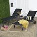 Costway 2PCS Outdoor Patio Lounge Chair Chaise Recliner Aluminum Fabric Adjustable Black