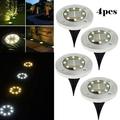 GRNSHTS 4Pack 8 LED Solar Power Buried Light Ground Lamp Outdoor Path Light Spot Lamp Yard Garden Lawn Landscape Decking Bulb (White Light)