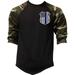Men s Chest Police Badge US Flag Camo Raglan Baseball T-Shirt Medium Camo
