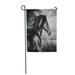 SIDONKU Wild Portrait of The Spanish Running Horse Black and White Equestrian Garden Flag Decorative Flag House Banner 28x40 inch